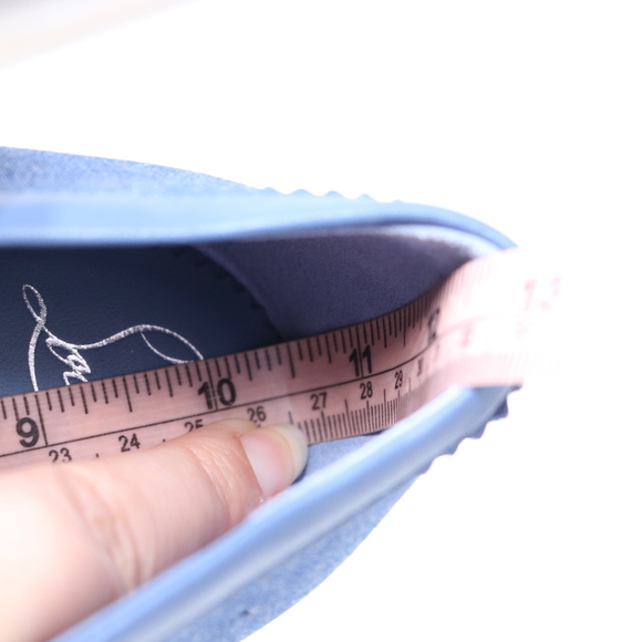 Christian Louboutin 41 Mamadrague Square Toe Ballerina Denim Blue Flats E834 - Picture 7 of 15